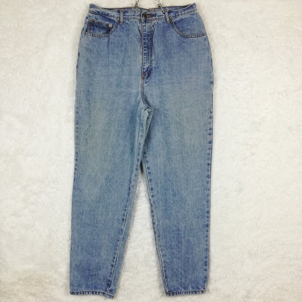 Braxton‎ Womens Jeans Mom Blue Denim Acid Wash High Rise Rugged Plus 18